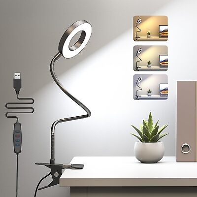 #ad #ad Desk Lamp LED Reading Lamp Clip on Light for Home Office Studying Working Makeup $9.99