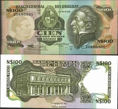 #ad Uruguay Pick number: 62A unused 1987 100 Nuevos Pesos $2.25