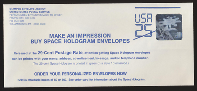 #ad USPS Space Hologram Advertising for Personalized Envelopes. Mint Condition. $9.97