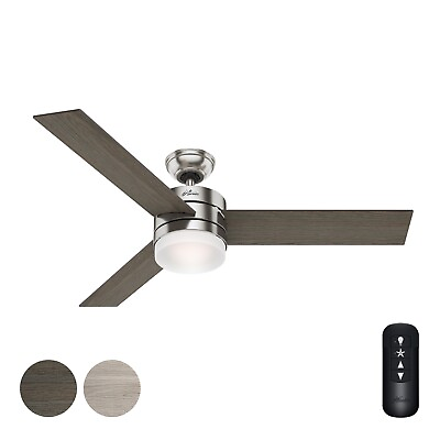#ad Hunter Fan 54 in Modern Brushed Nickel Finish Indoor Ceiling Fan with Light Kit $103.30