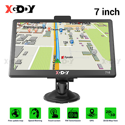 #ad XGODY 7 Inch Auto Car Truck GPS Navigation Navigator Navi Lane Assist US Maps FM $54.88