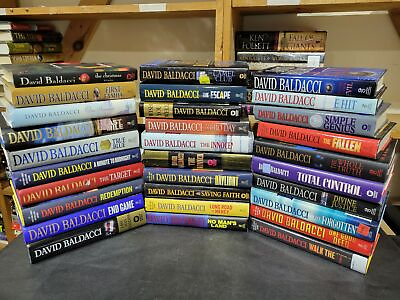 #ad Lot of 30 Hardcover Books with Dust Jackets By David Baldacci $148.95