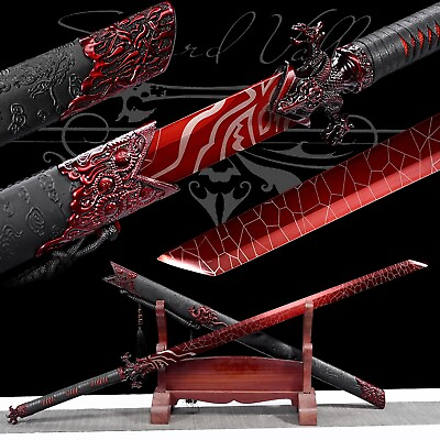 #ad Handmade Sword Real Katana Full Tang Blade High Manganese Steel Anime Weapon $132.98