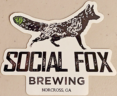 #ad Social Fox Brewing Logo Craft Beer Sticker Decal Brewery Norcross GA Type A New $3.99