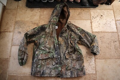 #ad STEARNS Camo Insulated Hooded Advantage Timber Woodland Dry Wear Jacket XL $40.00
