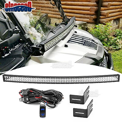 #ad #ad Fit Honda Pioneer 1000 700 Front Windshield 50quot; Curved Light Bar Mounting Kit $88.96