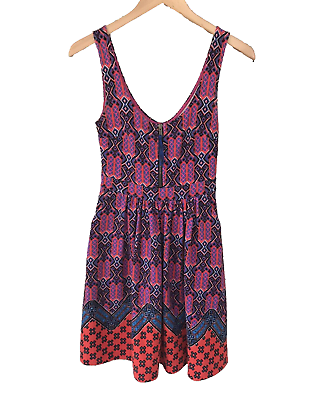 #ad #ad Anthropologie Maeve Dress Front Zipper Boho Aztec Print Mini Size 0 EUC $39.99