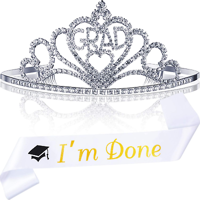#ad 2024 Graduation Party Supplies Kits Glittered Metal Graduation Princess Grad Cr $29.99