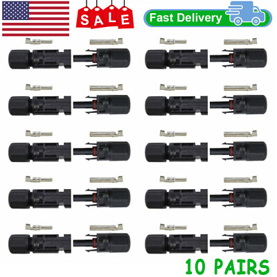 #ad 20Pcs Solar Cable Connectors 4mm 6mm 30Amp Waterproof Solar Panel Wire Joiners $6.96