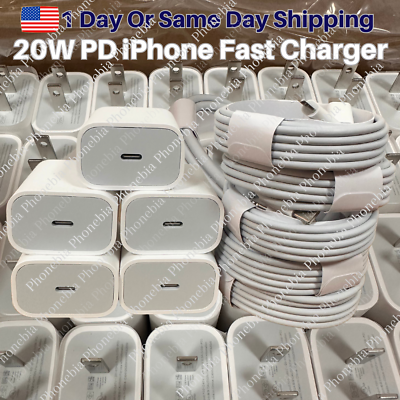 #ad 100X Lot 20W PD Fast Charger For iPhone 14 13 12 Pro 11 USB Type C Adapter Cable $428.41