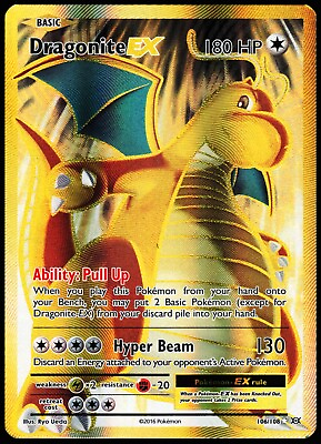 #ad Dragonite EX 106 108 XY Evolutions Full Art Ultra Rare Pokemon Card $15.99