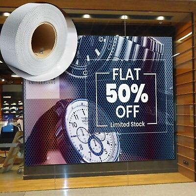 #ad Perforated One Way Vision digital printing Media Vinyl Window Film 54quot;x100ft. $279.99
