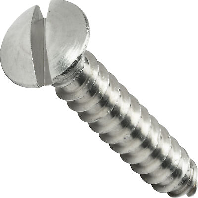 #ad #6 x 3 4quot; Oval Head Sheet Metal Screws Stainless Steel Slotted Drive Qty 100 $11.69