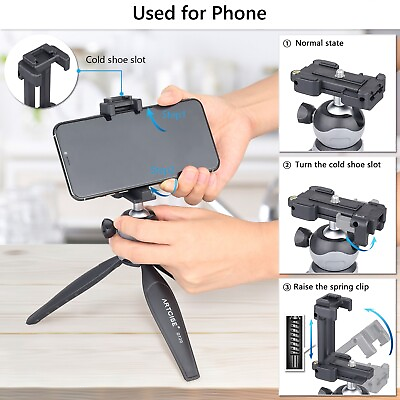 #ad Mini Tripod Stand for Camera DSLR Desktop Tabletop Tripod Selfie W Phone Clip $7.99