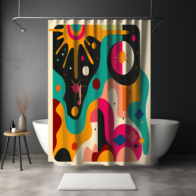 #ad Mid Century Boho V3 Modern Shower Curtain Lux Quality Exclusive Design $57.82