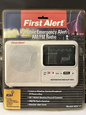 #ad FIRST ALERT Emergency AM FM Weather Band Radio 7 NOAA 2002 Sealed New W Adapter $49.00