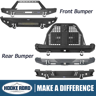 #ad Hooke Road Front Rear Bumper w Spare Tire Carrier For 1984 2001 Jeep Cherokee XJ $639.99