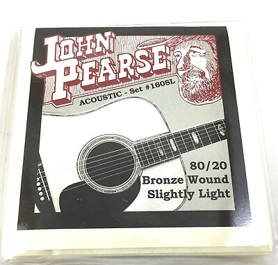#ad John Pearse Guitar Strings Acoustic 80 20 Bronze Wound Slightly Light #160SL $13.51