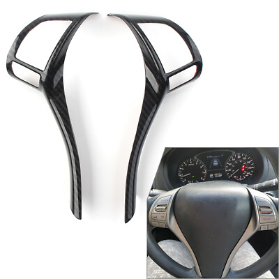 #ad For Nissan Altima 2013 2018 ABS Interior Steering Wheel Strip Trim Carbon Fiber $21.71
