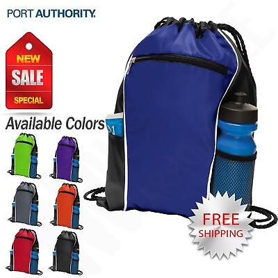#ad Port Authority Drawstring Backpack Cinch Sack Gym School Sport Bag BG613 $8.95