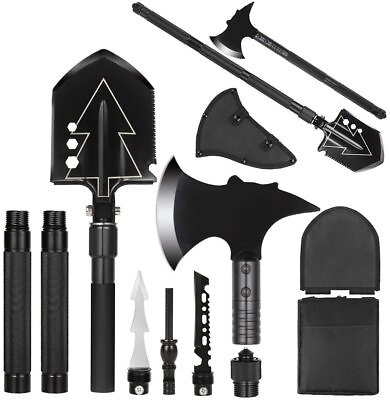 Survival Folding Shovel Ax Tomahawk Outdoor Tactical Emergency Gear Camping Tool $34.80