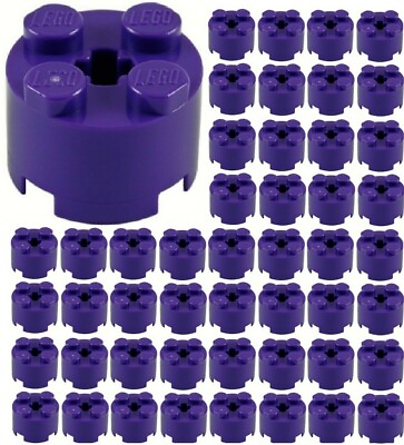 #ad ☀️50x NEW LEGO 2x2 DARK PURPLE ROUND Bricks ID 3941 BULK Parts $4.99