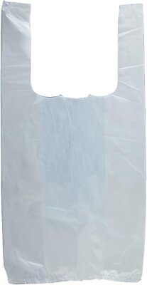 #ad White Plain Plastic Bags with Handles 15quot; x 7quot; x 26quot; 500pcs $90.94