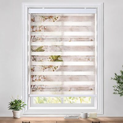 #ad Cordless Dual Layer Zebra Blinds for Windows Light Filtering Roller Shades $49.99