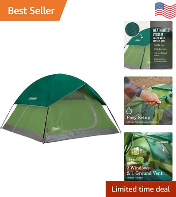 #ad 3 Person Dome Tent Easy Setup Rainfly WeatherTec Floor Windows E Port $161.99