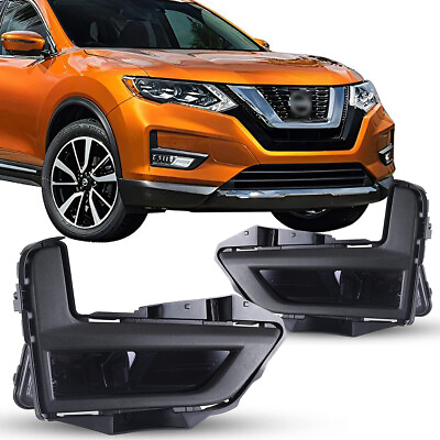 #ad Smoke Fog Lights For 2017 2020 Nissan Rogue Driving Bumper Lamps w Wiring Switch $70.99
