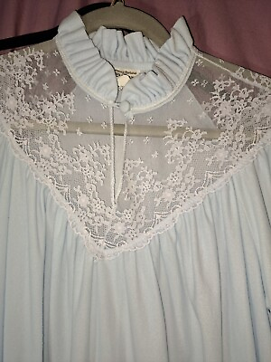 #ad Cuddly Gillian O#x27;malley Long Very Soft Nightgown MEDIUM Light Blue Warm $16.99