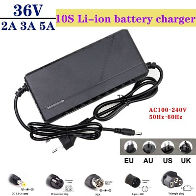 #ad 36V 5A 2A 3A Li ion Battery Power Charger For Bicycle E Bike Electric Scooter $16.69