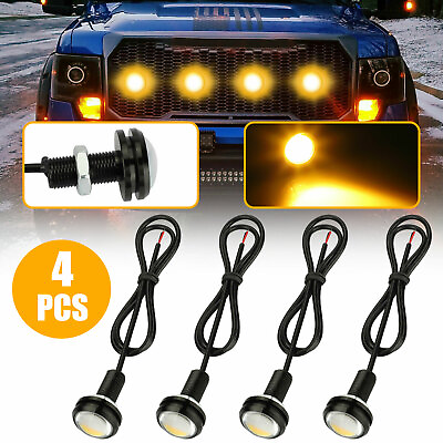 4pcs LED Amber Grille Lighting Kit Universal For Truck SUV Ford SVT Raptor Style $8.98
