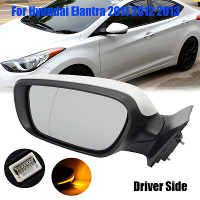 #ad Left Driver White Door Side Mirror Heated 6Pin For Hyundai Elantra 2011 12 2013 $70.29