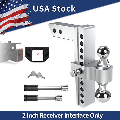 2#x27;#x27; receiver 10quot; Drop Adjustable Tow Trailer Hitch Ball Mount w Lock 12500lb $119.12