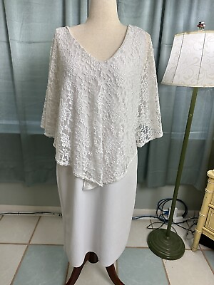 #ad Women’s 4X White Dress With Lace Gorgeous Summer Dress $18.00