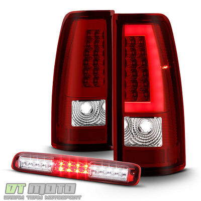 #ad Bright Red 2003 2006 Chevy Silverado LED Tube Tail LightsLED 3rd Brake Lamp $168.99
