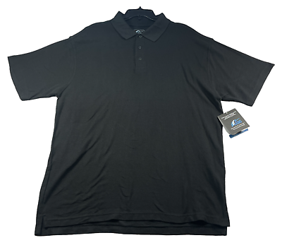 #ad Sport Balance Polo Shirt Mens size Large Black Moisture Wicking Short Sleeve New $16.24