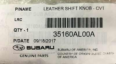 #ad 15 20 Subaru Legacy amp; Outback Leather Shift Knob Automatic OEM 35160AL00A ASCENT $91.99