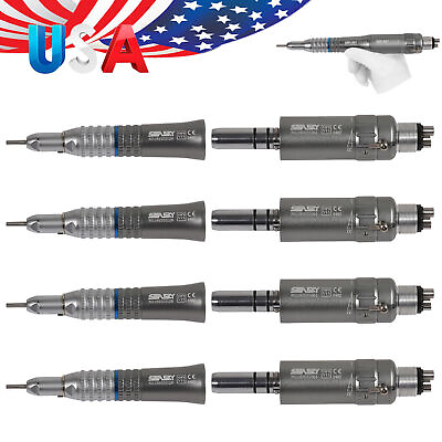 #ad 4 Kit NSK Style Dental Slow Low Speed Straight Nose Cone Air Motor 4 Hole BR $159.46