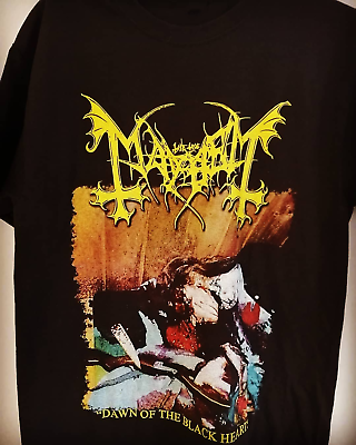 #ad The Dawn of the Black Hearts Mayhem Band Black T Shirt Cotton $22.99