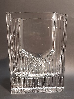 #ad Tapio Wirkkala iittala Finland Sointu Clear Glass Vase Signed *PLEASE READ* $85.99