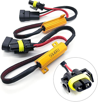 #ad O NEX LED Resistor Kit H11 H8 H9 HID Relay Harness Adapter Anti Flicker Erro $19.65