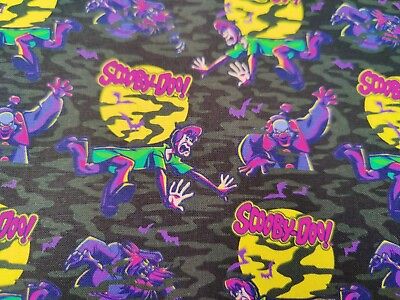 #ad Purple Scooby Doo Fabric Shaggy Scary Clown Cosplay Dressmaking Cotton Fabric GBP 7.00