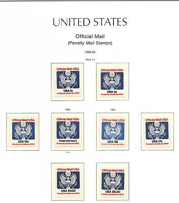 #ad US OFFICIAL MAIL Stamps quot;Pref 11quot; US Scott #O127128129129A130132133138 $14.55