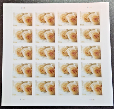 #ad USPS Forever Stamps WEDDING WHITE ROSES 1 Sheet of 20 stamps NEW 2010 2011 $13.60