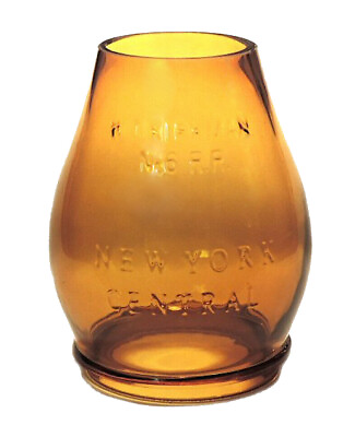 New York Central Railroad Lantern Amber Globe fits Early Pattern Dietz No. 6. $59.95