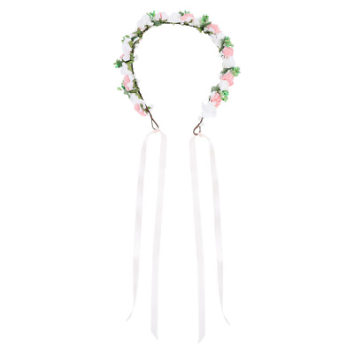 #ad Adjustable Hair Tie Wedding Flower Headband Bridesmaid Child Wreath Bridal $10.35