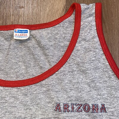 #ad Vintage Shirt Arizona Wildcats Jersey Tank Top Champion Blue Bar Vtg 70s Mens XL $59.99