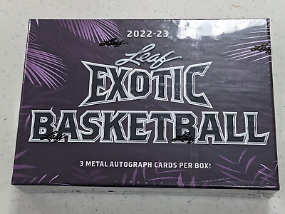 #ad 2022 23 LEAF EXOTIC BASKETBALL Factory Sealed Hobby BOX 3 Auto Cards FREE SHIP $84.99